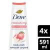 imageDove Body Wash Care ampamp Protect Antibacterial 4 Count For All Skin Types Protects from Dryness 20 ozWhite Peach  Rice Millk