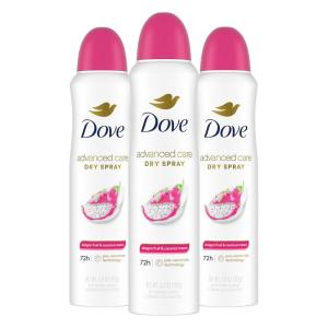 imageDove Advanced Care Antiperspirant Deodorant Spray for Women 3 Pack Dragon Fruit ampamp Coconut Cream 72 hour sweat and odor protection 38oz
