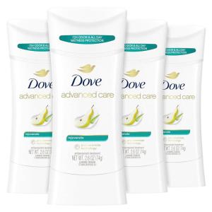 imageDove Advanced Care Antiperspirant Deodorant Stick Rejuvenate 4 Count to help skin barrier repair after shaving by boosting skins ceramide levels 72hour odor control for soft underarms 26 oz104 Ounce Pack of 1