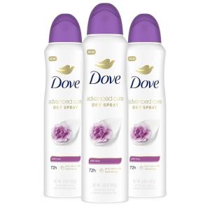 imageDove Advanced Care Antiperspirant ampamp Deodorant Spray Pink Rosa 3 count 72 hr Protection 38 oz