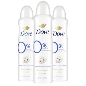 imageDove Aluminum Free Deodorant Spray for Women 3 Count Coconut ampamp Pink Jasmine 72 hour odor protection 4ozCotton Flower and Sandalwood