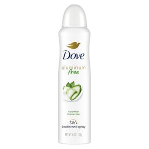 imageDove Aluminum Free Deodorant Spray for Women 3 Count Coconut ampamp Pink Jasmine 72 hour odor protection 4ozCucumber