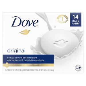 imageDove Beauty Bar Gentle Skin Cleanser Moisturizing for Gentle Soft Skin Care Original Made With 14 Moisturizing Cream 375 oz 14 Bars375 Ounce Pack of 14