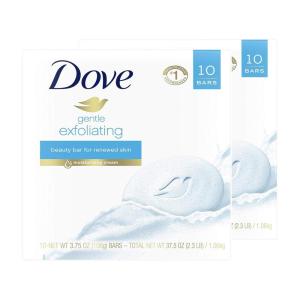 imageDove Beauty Bar More Moisturizing Than Bar Soap Gentle Exfoliating With Mild Cleanser For Softer And Smoother Skin 375 oz Pack of 14375 Ounce Pack of 20