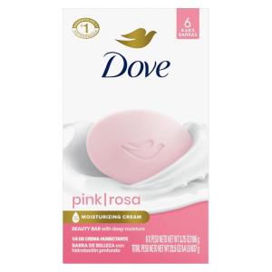 imageDove Beauty Bar Soap Pink Rosa 6 Count for Soft Smooth Skin Cleans ampamp Moisturizes 375 oz375 Ounce Pack of 6