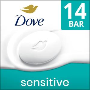 imageDove Beauty Bar Soap Sensitive 24 Bars for Sensitive Skin Fragrance Free and Hypoallergenic 375 ozUnscented