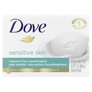 imageDove Beauty Bar Soap Sensitive 8 Bars for Sensitive Skin Fragrance Free and Hypoallergenic 375 oz31 Ounce Pack of 4