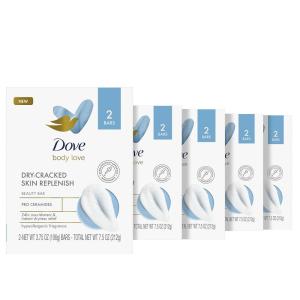 imageDove Body Love Beauty Bar Soap DryCracked Skin Replenish 10 Count Hypoallergenic Beauty Bar 24 Hour Nourishment ampamp Instant Dryness Relief Pro Ceramides 75 oz