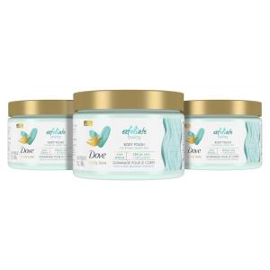imageDove Body Love Body Polish Exfoliate Away 3 Count for Rough Bumpy Skin Body Scrub with AHAs for Silky Smooth Skin 12 oz