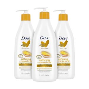 imageDove Body Love Softening Body Lotion with Mango ampamp Almond Pack of 3 For Touchably Soft Skin Butters Lotion for Dry Skin with Restoring Ceramide Serum 135 oz