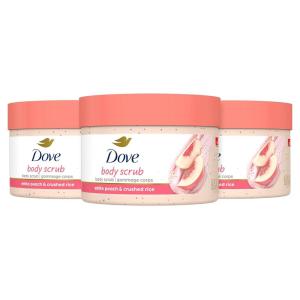 imageDove Body Scrub White Peach ampamp Crushed Rice 3 Count for Visibly SilkySmooth Nourished Skin with  Moisturizing CreamWhite Peach  Crushed Rice