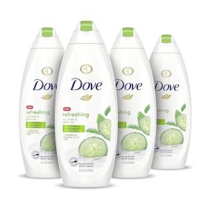 imageDove Body Wash 24 Count Refreshing Cucumber and Green Tea Refreshes Skin Cleanser That Effectively Washes Away Bacteria While Nourishing Your 3 ozCucumber and Green Tea