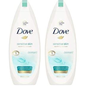imageDove Body Wash 3 Count Sensitive Skin For 24hr LotionSoft Skin Moisturizing Skin Cleanser Gentle Hypoallergenic Formula with No Sulfates No ParabensUnscented