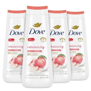 imageDove Body Wash Care ampamp Protect Antibacterial 4 Count For All Skin Types Protects from Dryness 20 ozWhite Peach  Rice Millk