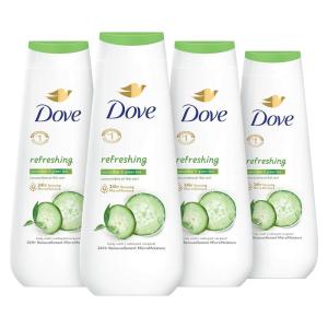 imageDove Body Wash Refreshing Cucumber and Green Tea 4 Count Refreshes Skin Cleanser That Effectively Washes Away Bacteria While Nourishing Your Skin 20 oz