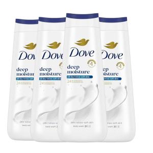 imageDove Body Wash with Natural Nourishers for Instantly Soft Skin and Lasting Nourishment Deep Moisture Cleanser That Effectively Washes Away Bacteria While Nourishing Your Skin 20 oz Pack of 4