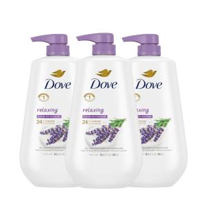 imageDove Body Wash with Pump Relaxing Lavender Oil ampamp Chamomile 3 Count for Renewed HealthyLooking Skin Gentle Skin Cleanser with 24hr Renewing MicroMoisture 306 ozLavender  Chamomile