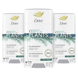 imageDove Care by Plants Deodorant Stick for longlasting deodorant protection Tea Tree aluminum free deodorant 26 oz 3 Count