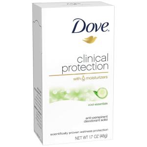 imageDove Clinical Protection Antiperspirant Deodorant For Sweat and Odor Protection Original Clean Antiperspirant For Women Made With 14 Moisturizers 17 ozCool Essential