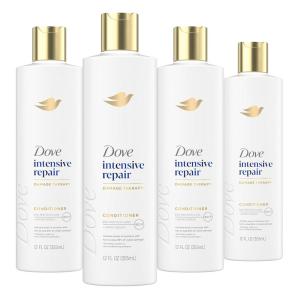 imageDove Conditioner Intensive Repair 4 count for Damaged Hair BioProtein Care Technology and Amino Serum 12 ozFragranced