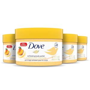imageDove Exfoliating Body Polish Body Scrub Crushed Almond and Mango Butter 4 Count Exfoliating Scrub for Dry Skin Gently Exfoliates to Reveal Healthy Skin 105 ozCrushed Almond and Mango Butter