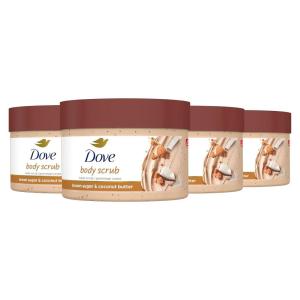 imageDove Exfoliating Body Polish Body Scrub Crushed Almond and Mango Butter 4 Count Exfoliating Scrub for Dry Skin Gently Exfoliates to Reveal Healthy Skin 105 ozBrown Sugar and Coconut Butter