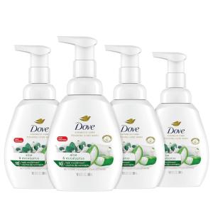 imageDove Foaming Hand Wash Lavender ampamp Rice Milk Pack of 4 Protects Skin from Dryness More Moisturizers than the Leading Ordinary Hand Soap 101 ozAloe  Eucalyptus