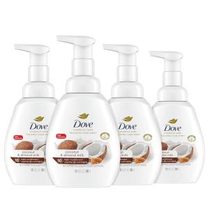 imageDove Foaming Hand Wash Lavender ampamp Rice Milk Pack of 4 Protects Skin from Dryness More Moisturizers than the Leading Ordinary Hand Soap 101 ozCoconut  Almond Milk