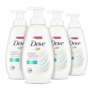 imageDove Instant Foaming Body Wash Shea Butter with Warm Vanilla Pack of 4 with NutriumMoisture Technology Effectively Washes Away Bacteria While Nourishing Your Skin 135 ozSensitive Skin