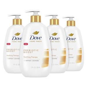 imageDove Prebiotic Boost Hand Wash Soothing Therapy 4 Count for Lasting Softness with Oatmeal ampamp CeramidesSoothing Therapy