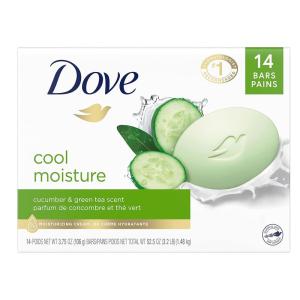 imageDove Skin Care Beauty Bar For Softer Skin Cucumber and Green Tea More Moisturizing Than Bar Soap 375 oz 14 Bars375 Ounce Pack of 14