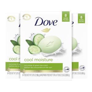 imageDove Skin Care Beauty Bar For Softer Skin Cucumber and Green Tea More Moisturizing Than Bar Soap 375 oz 14 Bars375 Ounce Pack of 24
