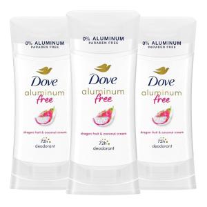 imageDove Aluminum Free Deodorant for Women 3 Pack Dragon Fruit ampamp Coconut Cream 72 hour odor protection 26oz