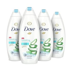 imageDove Body Wash 100 Gentle Cleansers Sulfate Free Hydrating Aloe and Birch Bodywash Gives You Softer Smoother Skin After Just One Shower 22 Fl Oz Pack of 4