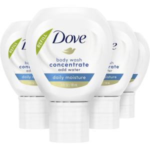 imageDove Body Wash Concentrate Refill Shea ampamp Warm Vanilla 4 pack for Instantly Soft Skin Refill for use reusable bottle 4 fl oz makes 16 fl ozDaily Moisture Concentrate Refills