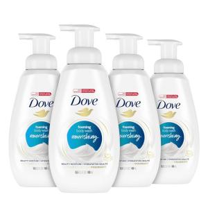 imageDove Instant Foaming Body Wash 4 Count for Soft Smooth Skin Deep Moisture Cleanser That Effectively Washes Away Bacteria While Nourishing Your Skin White 135 OzDeep Moisture