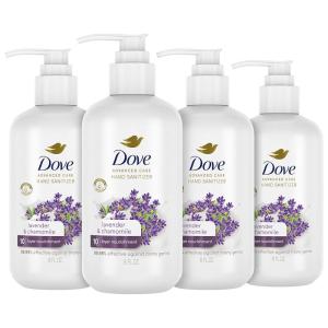 imageDove Advanced Care Hand Sanitizer Lavender ampamp Chamomile Pack of 4 for Soft Smooth Skin 9999 Effective Against Many Germs 8 ozLavender and Chamomile