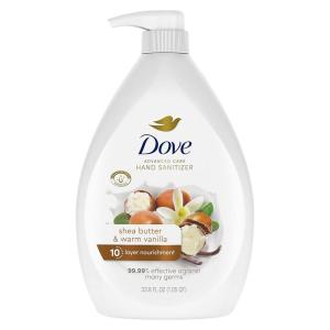 imageDove Advanced Care Hand Sanitizer Lavender ampamp Chamomile Pack of 4 for Soft Smooth Skin 9999 Effective Against Many Germs 8 ozShea Butter and Warm Vanilla