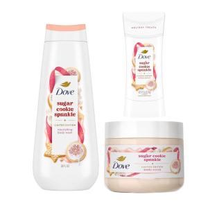 imageDove Limited Edition Holiday Treats Mixed 3 Count Sugar Cookie Sprinkle Value Pack for Hydrated ampamp Soft Skin