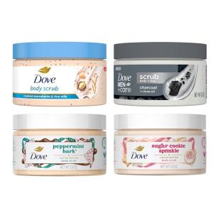 imageDove Limited Edition Holiday Treats Body Scrub 4 Count Mixed Pack for Deep Nourishment