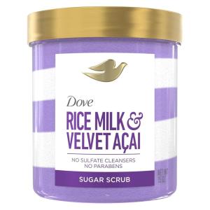 imageDove Body Scrub Velvet Acai amp Rice Milk For Women For Exfoliated amp Hydrated skin 15 OZ