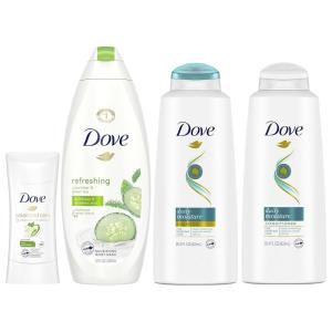imageDove Cool Moisture Regimen Pack  2 Hair and 2 Skin Products for Soft Skin and Clean Hair4 Piece Set