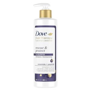 imageDove Rescue and Protect Shampoo 338 fl oz  Sulfate Free Shampoo for Damaged Hair Strengthens Hair Seals Split Ends Nourishes for Soft Smooth Healthylooking Hair135 Fl Oz Pack of 1