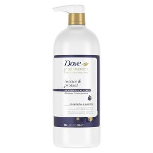 imageDove Rescue and Protect Shampoo 338 fl oz  Sulfate Free Shampoo for Damaged Hair Strengthens Hair Seals Split Ends Nourishes for Soft Smooth Healthylooking Hair338 Fl Oz Pack of 1